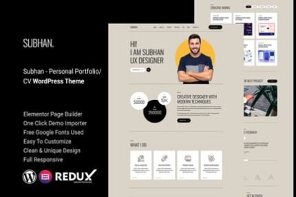 Subhan - Personal Portfolio/CV WordPress Theme