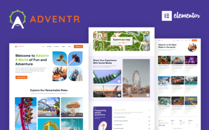 Adventr Free - Su ve Eğlence Parkı WordPress Elementor Teması WordPress Teması