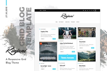 Personal Grid Blog WordPress Theme - Rinjani