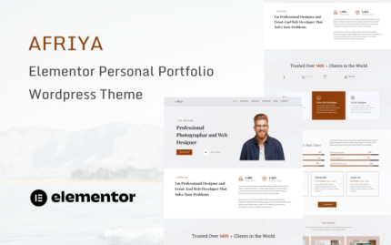 Afriya - Kişisel Portföy, CV ve Özgeçmiş WordPress Teması