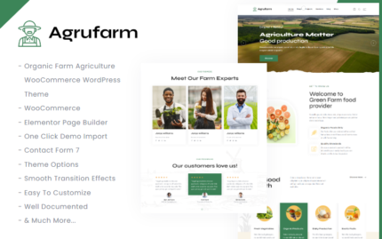 Agrufarm - Organik Çiftlik Tarımı WooCommerce WordPress Teması