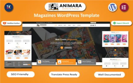 Animara - Anime & Manga Dergileri WordPress Elementor Şablonu WordPress Teması