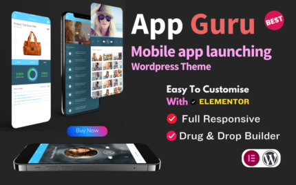 AppGuru Sass mobil Uygulama Açılış Sayfası Wordpress teması WordPress Teması