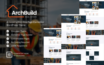 ArchBuild - İnşaat WordPress Elementor Teması WordPress Teması