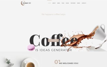 Aromacafe - Kahve Dükkanı WordPress Elementor Teması WordPress Teması