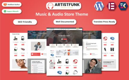 Sanatçı Funk - Müzik ve Ses Mağazası WooCommerce Elementor Şablonu WooCommerce Teması