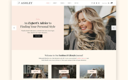 Ashley - Kişisel Yaşam Tarzı WordPress Blog Teması WordPress Teması