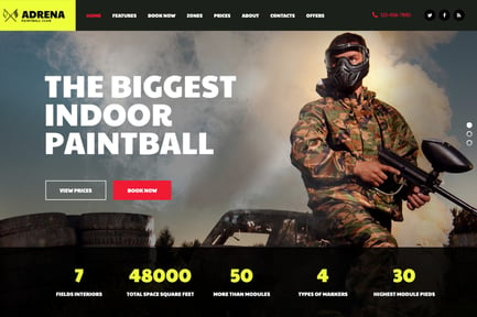 Adrena | Airsoft Club & Paintball WordPress Theme