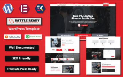 Battle Ready - Atış Poligonu ve Silah Eğitimi WordPress Elementor Şablonu WordPress Teması