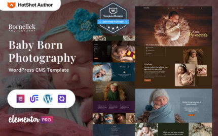 Bornclick - Bebek Doğum Fotoğrafçılığı ve Fotoğraf Portföyü WordPress Elementor Teması WordPress Teması