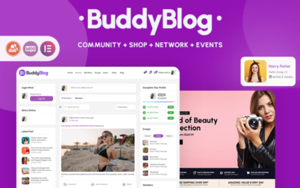 BuddyBlog - Topluluk Oluşturma, E-Ticaret, BuddyPress Teması WordPress Teması