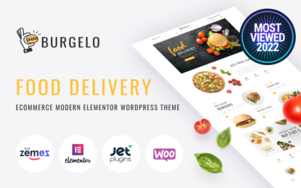 Burgelo - Yemek Teslimatı E-Ticaret Modern Elementor WooCommerce Teması