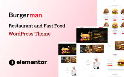 Burgerman - Burger Restoranı ve Fast Food Tek Sayfalık WordPress Teması