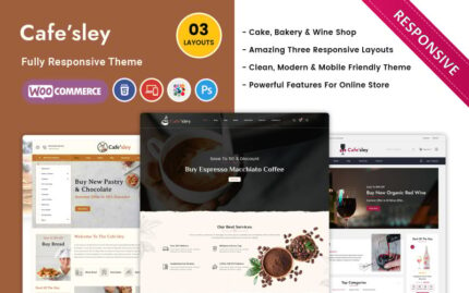 Cafesley - Kafe, Bar ve Restoran Woocommerce Teması WooCommerce Teması