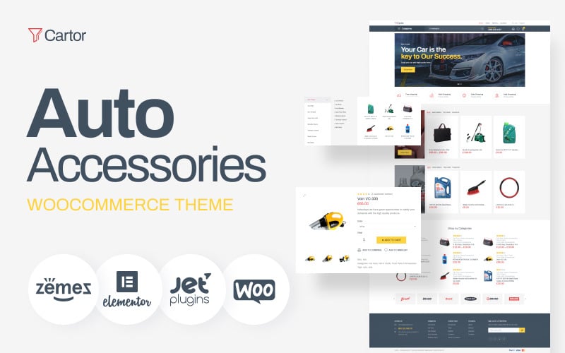 Cartor - Oto Aksesuarları E-Ticaret Klasik Elementor WooCommerce Teması