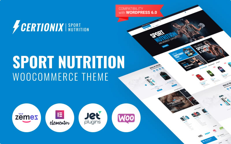 Certionix - Woocommerce ve Elementor WooCommerce Temasıyla Spor Beslenmesi Web Sitesi Şablonu