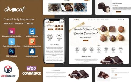 Chocof - Çikolatalı Tatlılar ve Şekerlemeler WordPress Elementor Teması WooCommerce Teması