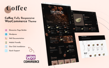 Kahve - Kahve Tutkunları İçin Mükemmel WordPress Teması." WooCommerce Teması