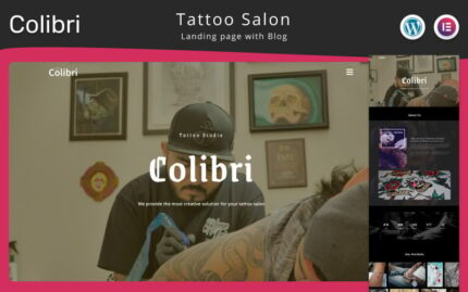 Colibri - Dövme Salonu Açılış Sayfası Elementor WordPress Teması