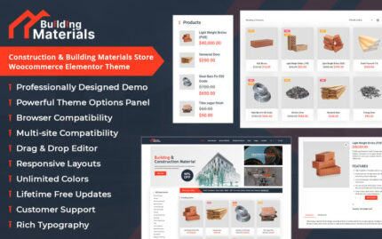 İnşaat ve Yapı Malzemeleri Mağazası Woocommerce Elementor Teması WooCommerce Teması