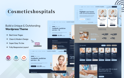 CosmeticsHospitals - Modern Hastaneler WordPress Şablonu WooCommerce Teması