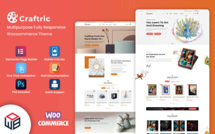 Craftric - Sanat Galerisi, Resim Çok Amaçlı eTicaret WordPress Şablonu WooCommerce Teması