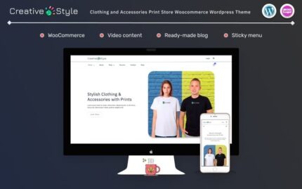 Yaratıcı Stil - Giyim ve Aksesuar Baskı Mağazası Woocommerce Wordpress Teması WooCommerce Teması