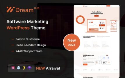 DreamHub – Yazılım Pazarlama WordPress Teması