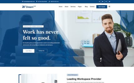 DreamHub Çalışma Alanı ve Ofis Çalışması WordPress Teması