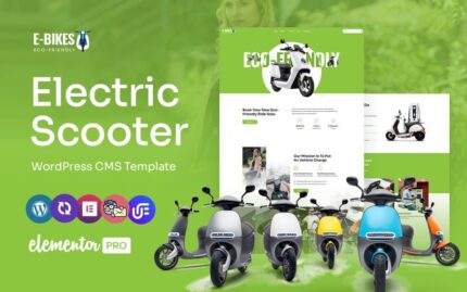 E-Bike - Elektrikli Araç ve Şarj İstasyonu Çok Amaçlı WordPress Elementor Teması WordPress Teması