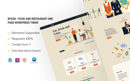 Efood - Yemek ve Restoran Tek Sayfalık WordPress Teması