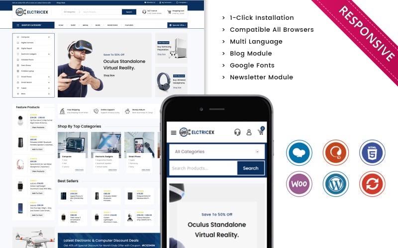 Electricex - Mega Elektronik Woocommerce Duyarlı Mağaza WooCommerce Teması