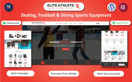 Elite Athlete - Paten, Futbol ve Dalış Spor Ekipmanları WooCommerce Elementor Şablonu WooCommerce Teması