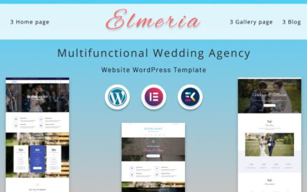 Elmeria | Çok Amaçlı Düğün Ajansı Web Sitesi WordPress Teması