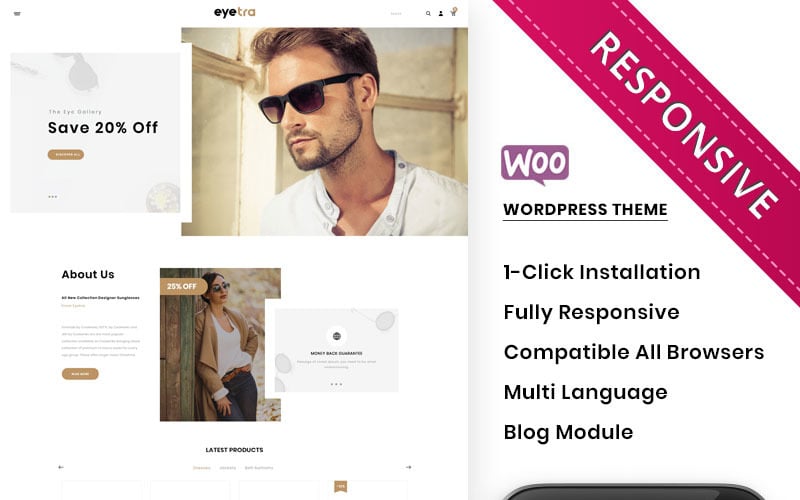 Eyetra - Gözlük Mağazası WooCommerce Teması