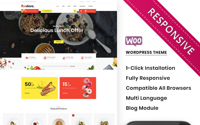 Foodava - Kafe ve Restoran Premium WooCommerce Teması