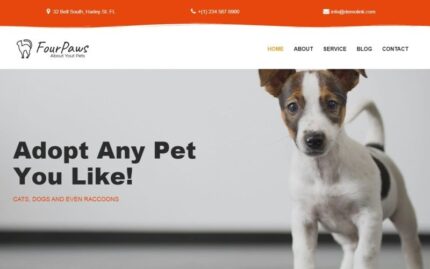 Four Paws - Evcil Hayvan Hizmetleri Çok Amaçlı Klasik WordPress Elementor Teması WordPress Teması