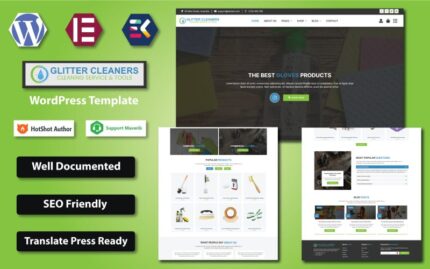 Glitter Cleaners - Temizlik Hizmeti ve Araçları WooCommerce Elementor Şablonu WooCommerce Teması