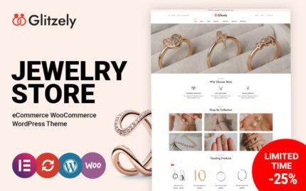 Glitzely Mücevher ve Elmas WooCommerce Teması