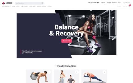 Godeex - Spor Ekipmanları E-Ticaret Modern Elementor WooCommerce Teması