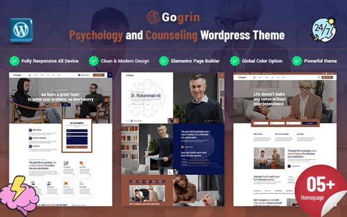 Gogrin - Psikoloji ve Danışmanlık Duyarlı WordPress Teması