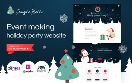 Jingle Bells - Etkinlik Yapımı Tatil Partisi Web Sitesi WordPress Teması