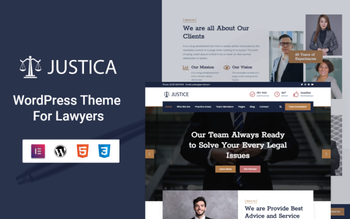 Justica - Duyarlı Adalet Şirketi WordPress Teması