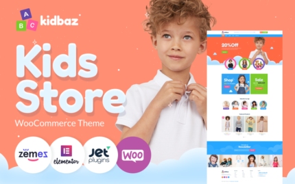 Kidbaz - Çocuk Eşyaları E-Ticaret Modern Elementor WooCommerce Teması