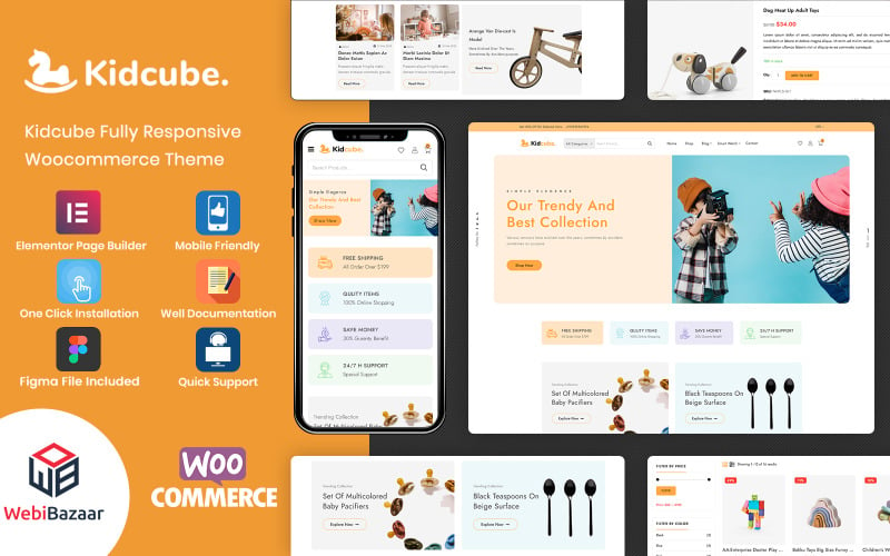 KidCube - Bebek Çocuk Giyim ve Oyuncakları WordPress Şablonu WooCommerce Teması