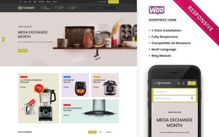 Kitchenit - Mega Mutfak Mağazası Premium WooCommerce Teması