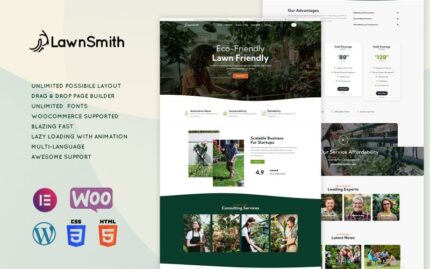 LawnSmith - Çim Biçme ve Bahçe Bakım Hizmetleri Teması WooCommerce Teması