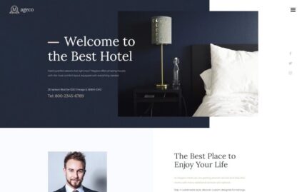 Mageco - Otel Çok Amaçlı Minimal WordPress Elementor Teması WordPress Teması