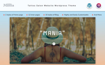 Mania - Dövme Salonu Web Sitesi Wordpress Teması WordPress Teması