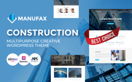 Manufax - İnşaat Çok Amaçlı Yaratıcı WordPress Elementor Teması WordPress Teması